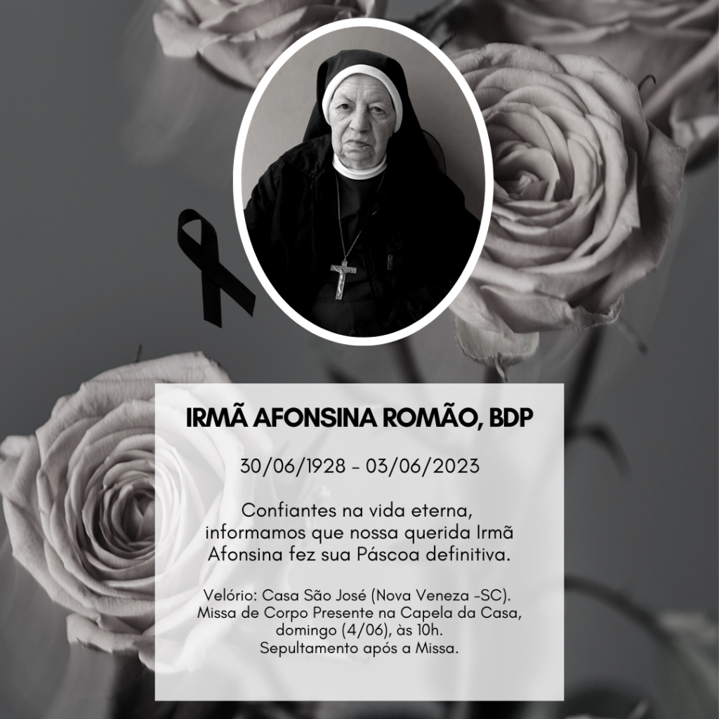 Nota de falecimento: Irmã Afonsina Romão, BDP